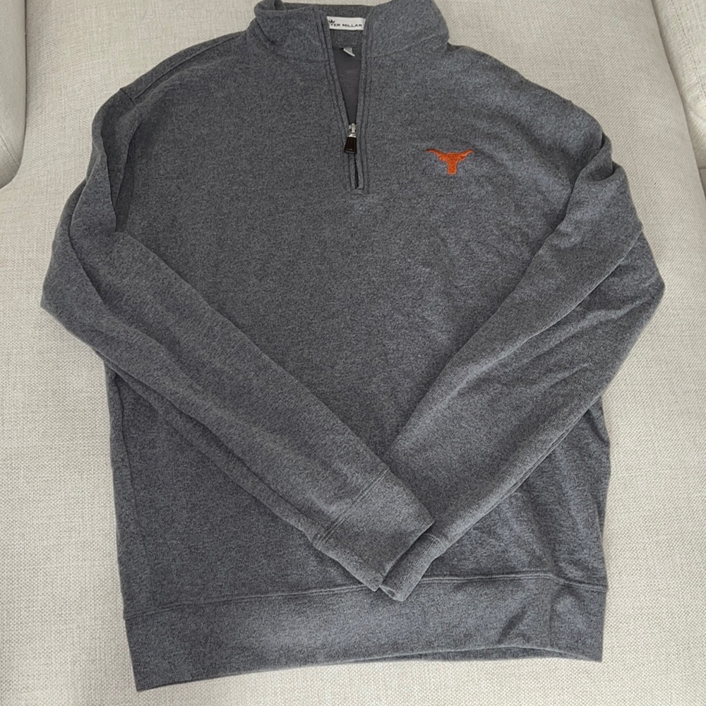 Peter Millar UT Austin Gray Quarter-Zip